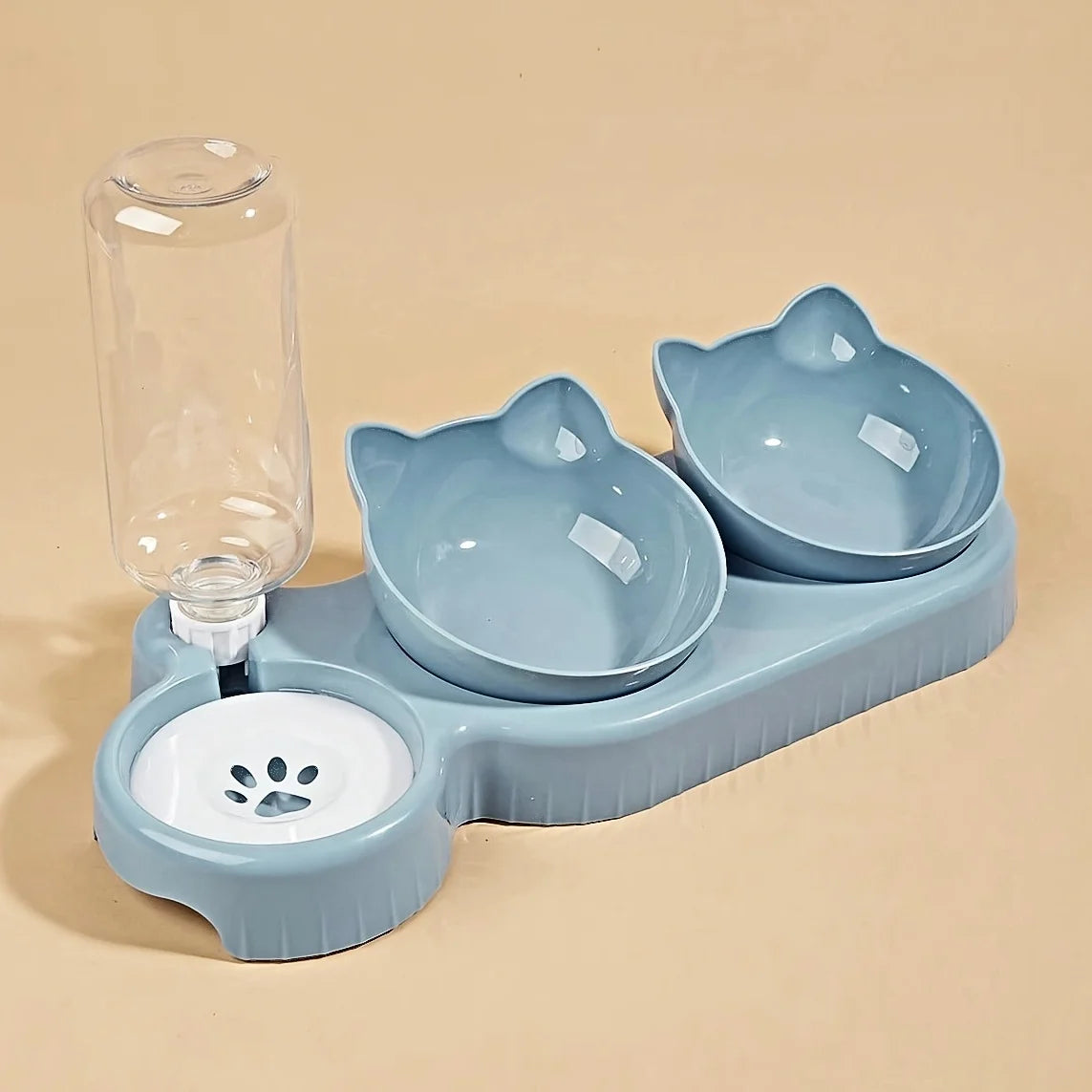 Ergonomic Elevated Cat Bowl & Water Dispenser Set