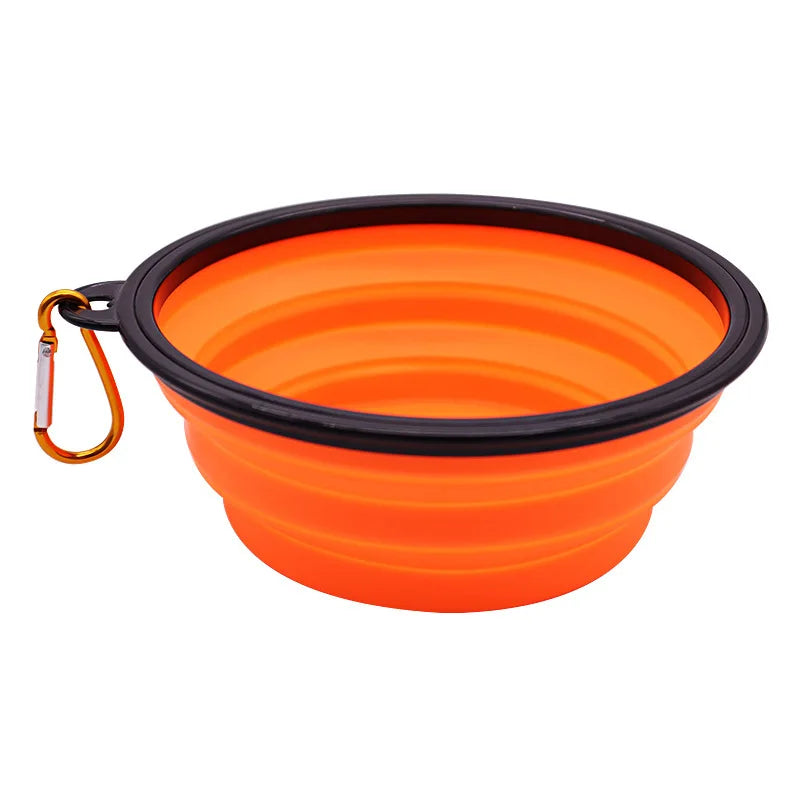 Portable Folding 350ml Pet Bowl with Keychain