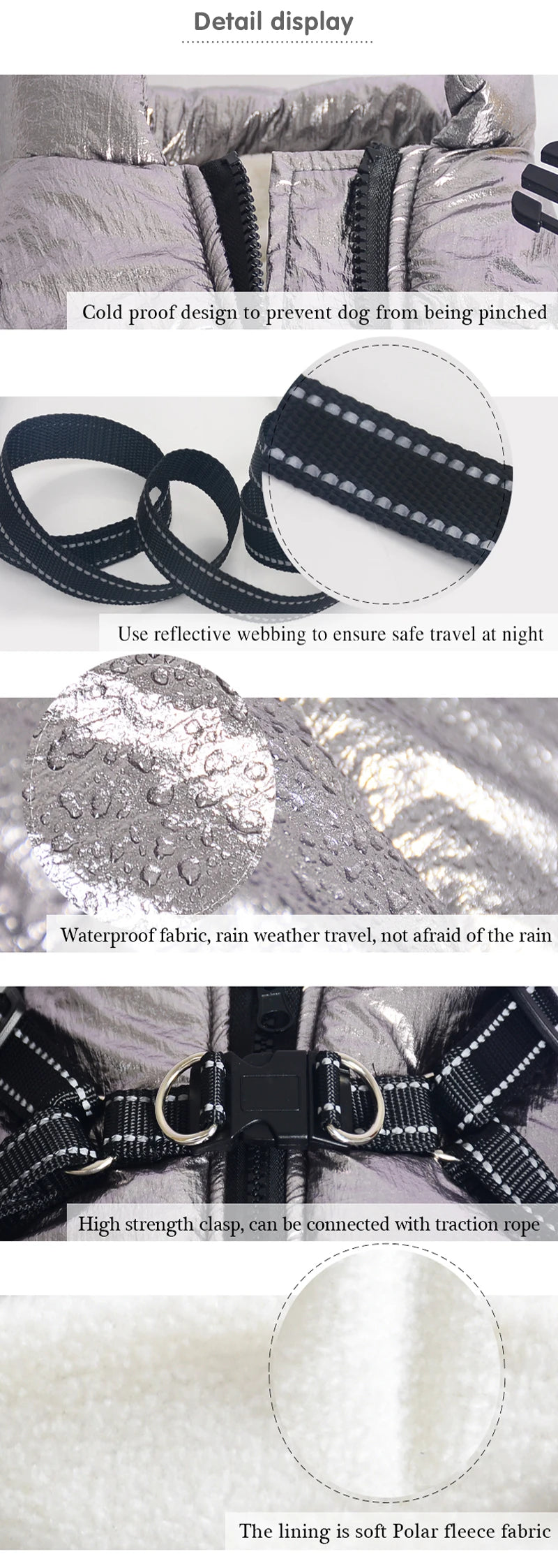 Waterproof Winter Dog Jacket with Harness