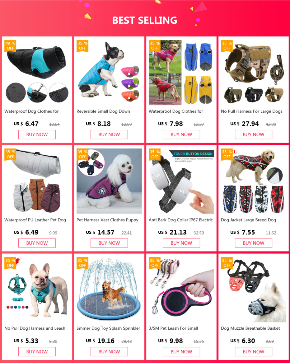 Waterproof Winter Dog Jacket with Harness