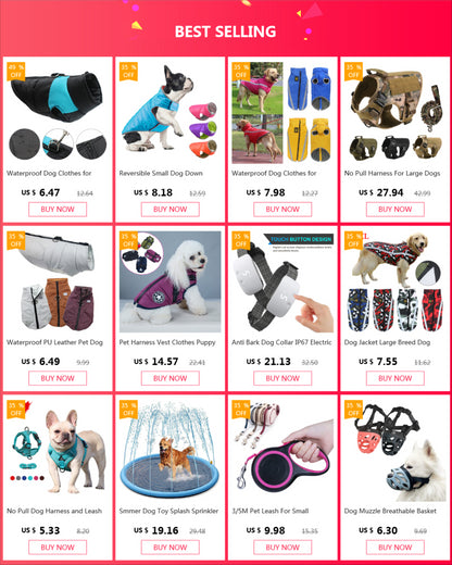 Waterproof Winter Dog Jacket with Harness