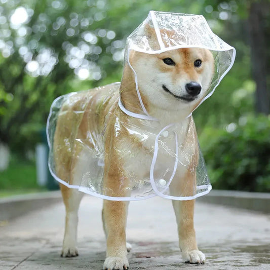 Pet Dog Transparent Raincoat  Waterproof Jacket