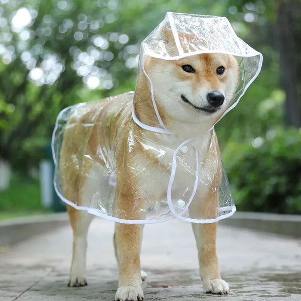 Pet Dog Transparent Raincoat  Waterproof Jacket