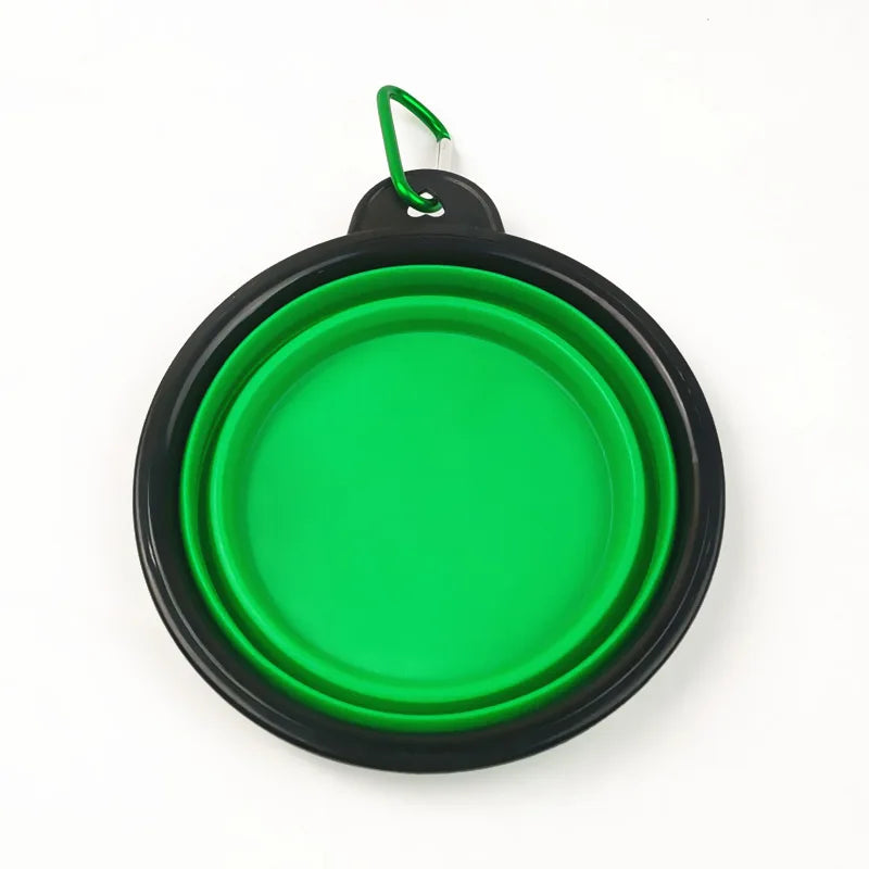 Portable 350ml Folding Pet Bowl with Keychain – Durable Travel Feeder for Dogs & Cats