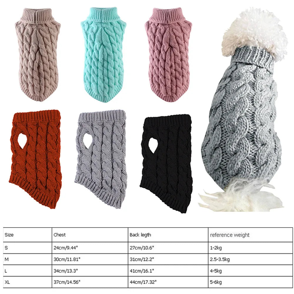 Pet Winter Sweater - Cozy Knitted Dog Clothes