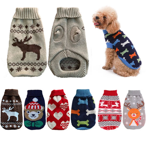 Warm Knitted Dog Sweater for Small & Medium Pets