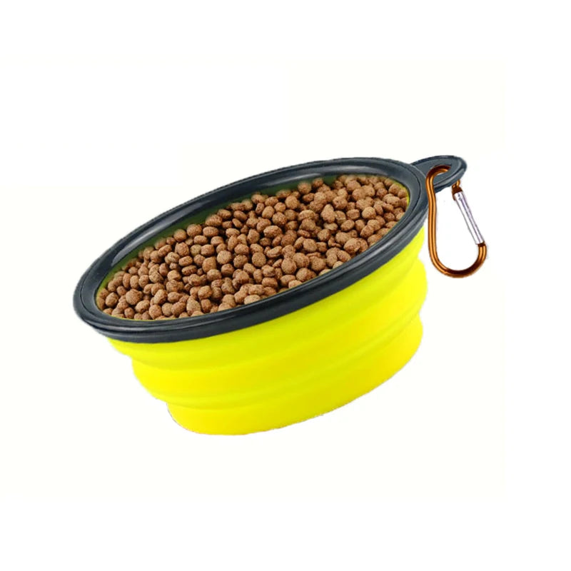 Portable Folding 350ml Pet Bowl with Keychain