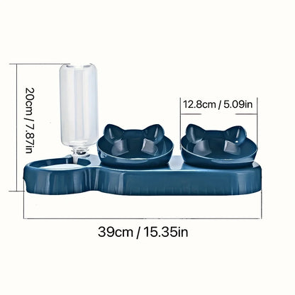 Ergonomic Elevated Cat Bowl & Water Dispenser Set
