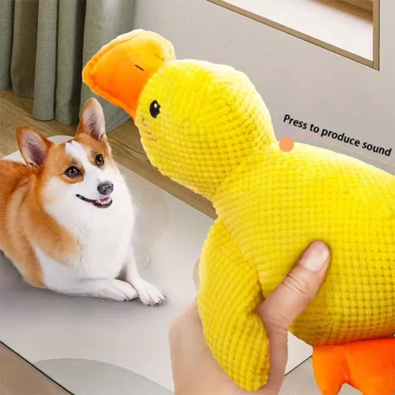Interactive Bite-Resistant Duck Toy for Large Dogs