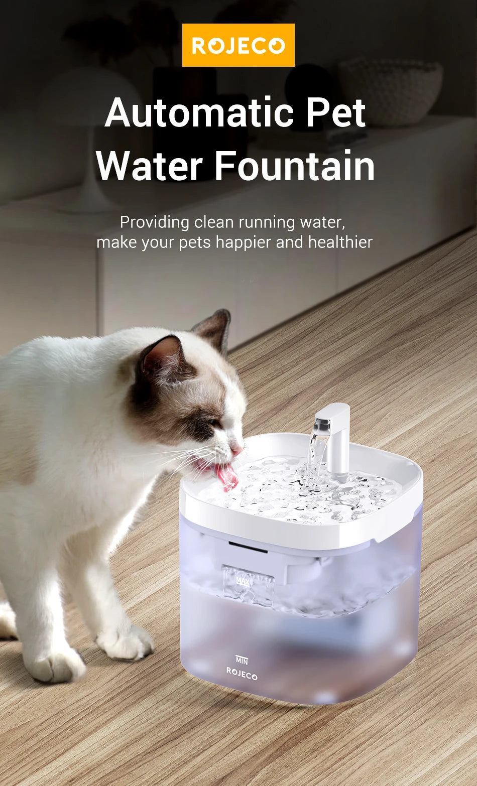 Automatic Cat Water Fountain ROJECO