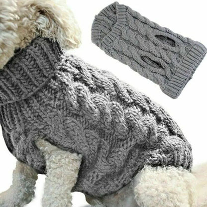 Pet Winter Sweater - Cozy Knitted Dog Clothes