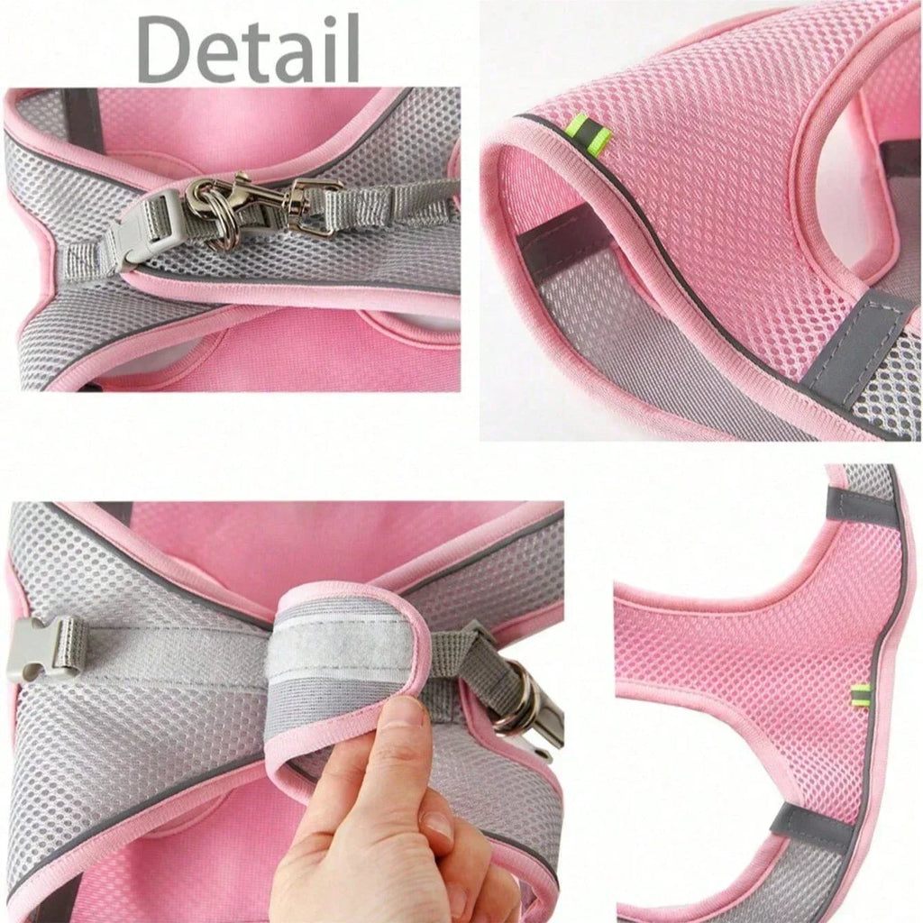 Escape-Proof Pet Harness & Leash Set – Reflective Vest for Small Dogs and Cats