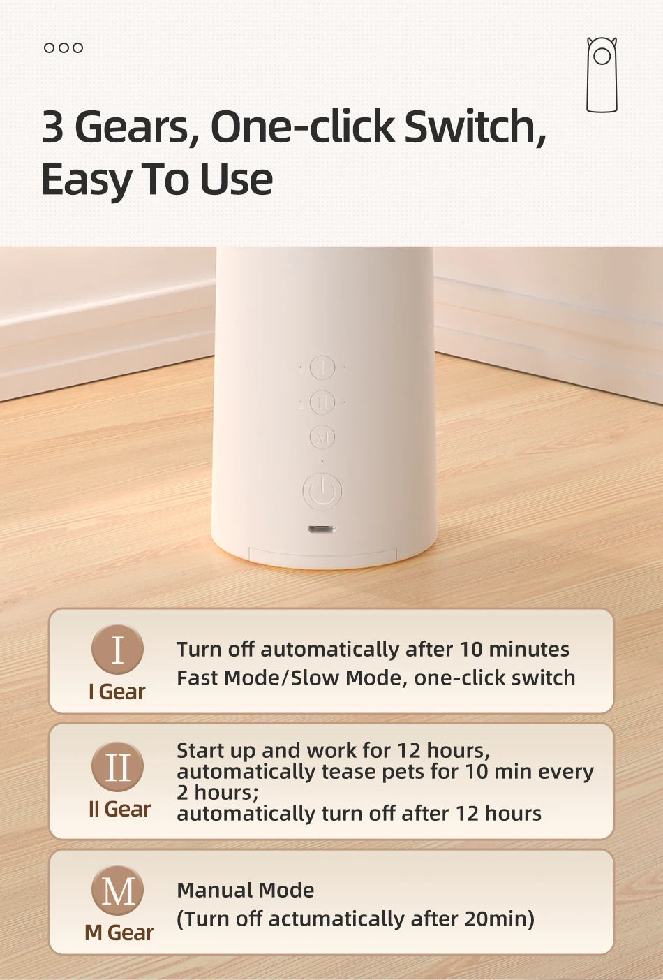 Indoor Safe Play: Perfect for home use, suitable for cats and small dogs.