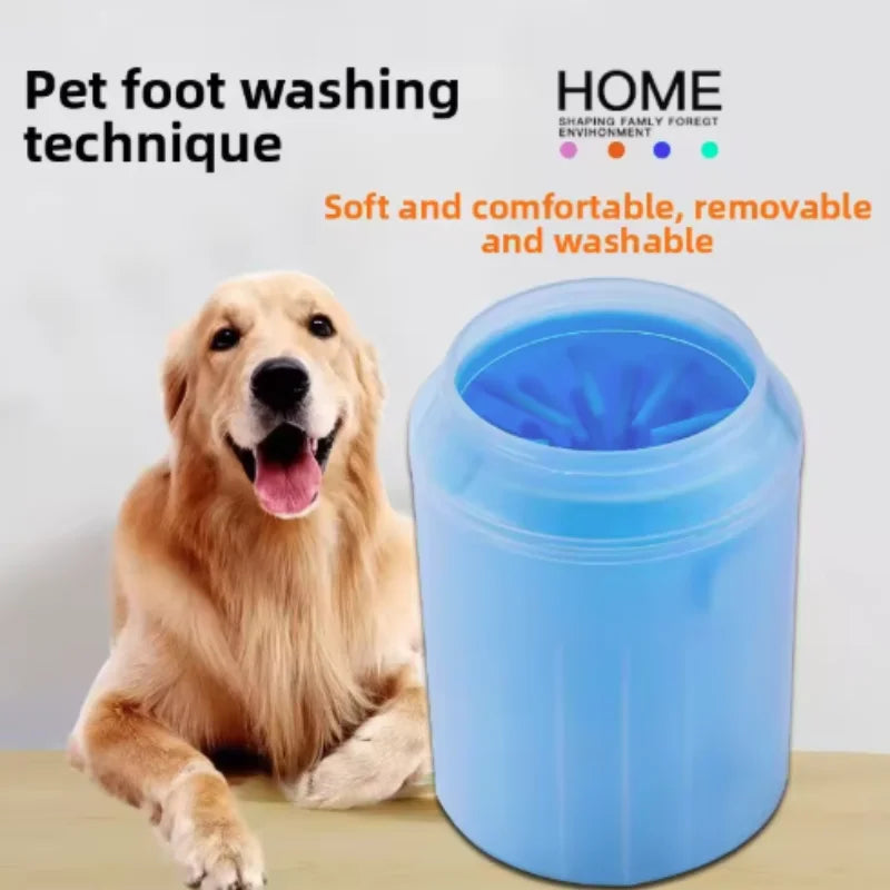 Pet Paw Cleaner Soft Silicone Foot Cleaning Brush Portable Pet Dogs Towel Foot Washer Cleaning Bucket Clean Brush Supplies
