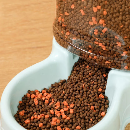 3,8-Liter-Futterautomat für Katzen und Hunde mit Wassernapf – Automatisches Schwerkraftfütterungssystem