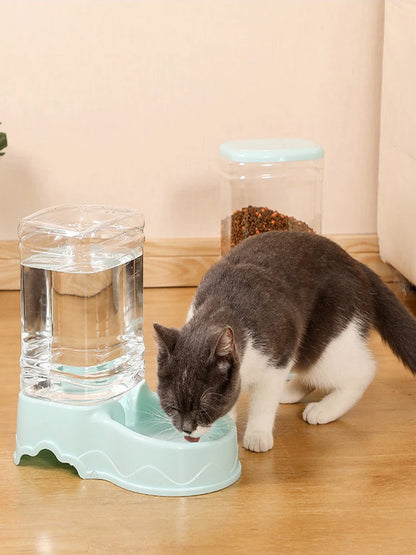 3,8-Liter-Futterautomat für Katzen und Hunde mit Wassernapf – Automatisches Schwerkraftfütterungssystem