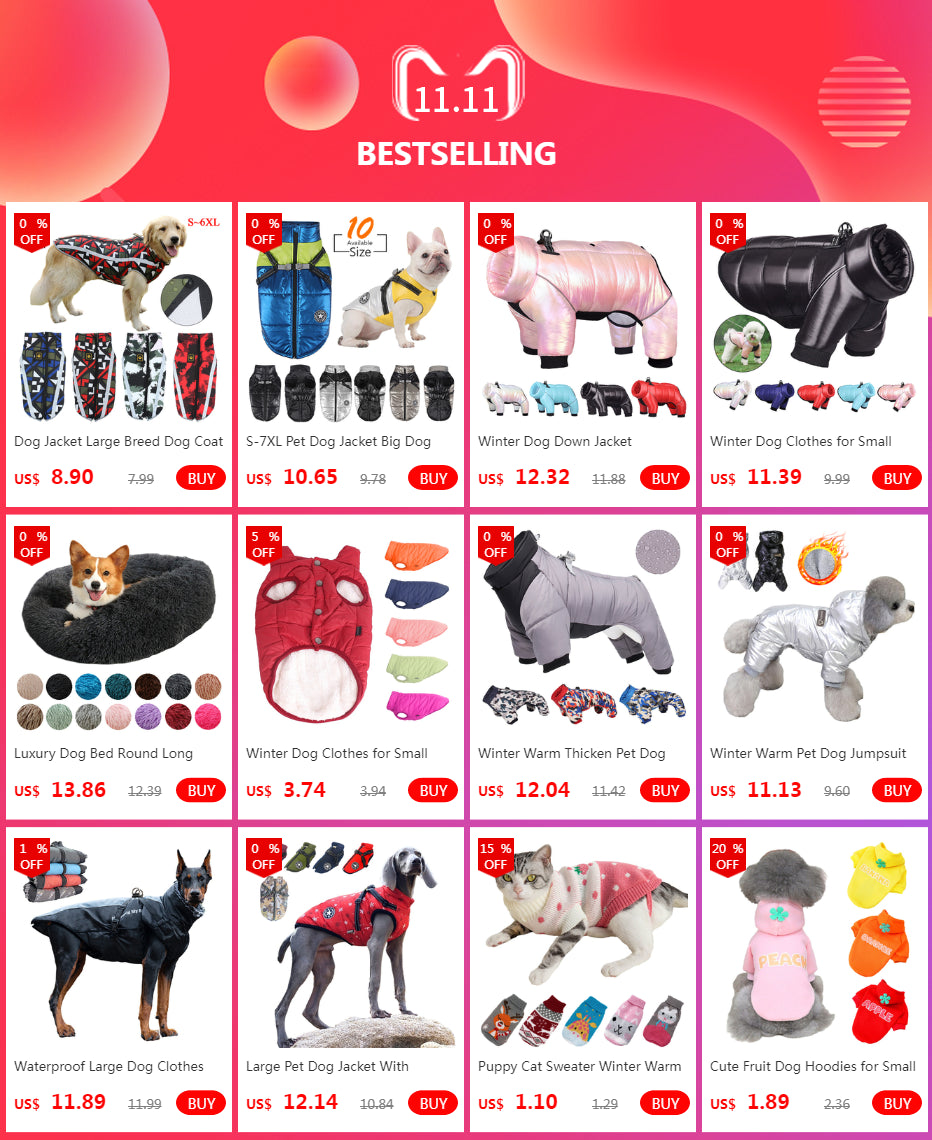 Waterproof Winter Dog Jacket with Harness