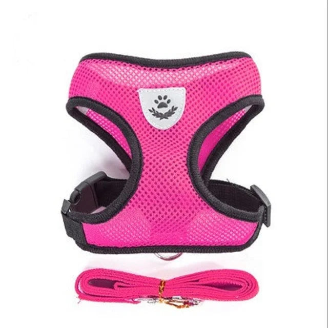 Cat Harness with Lead Leash Adjustable Vest Polyester Breathable Harnesses
