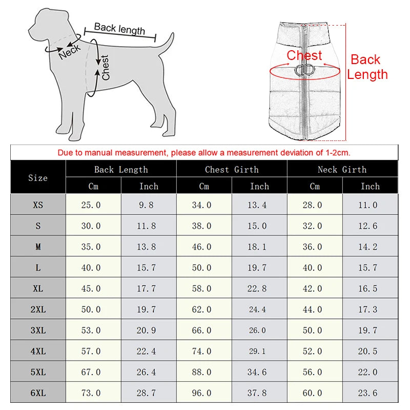 Warm Waterproof Dog Jacket for All Breeds