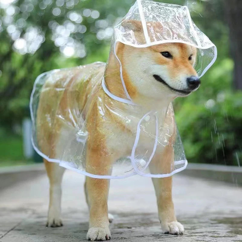 Pet Dog Transparent Raincoat  Waterproof Jacket