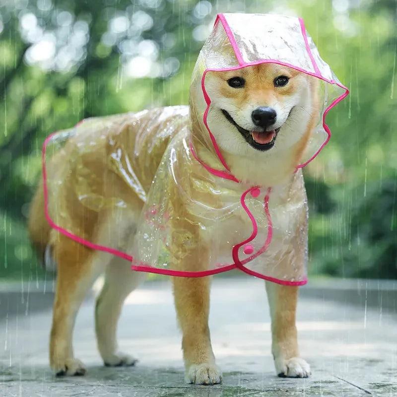 Pet Dog Transparent Raincoat  Waterproof Jacket