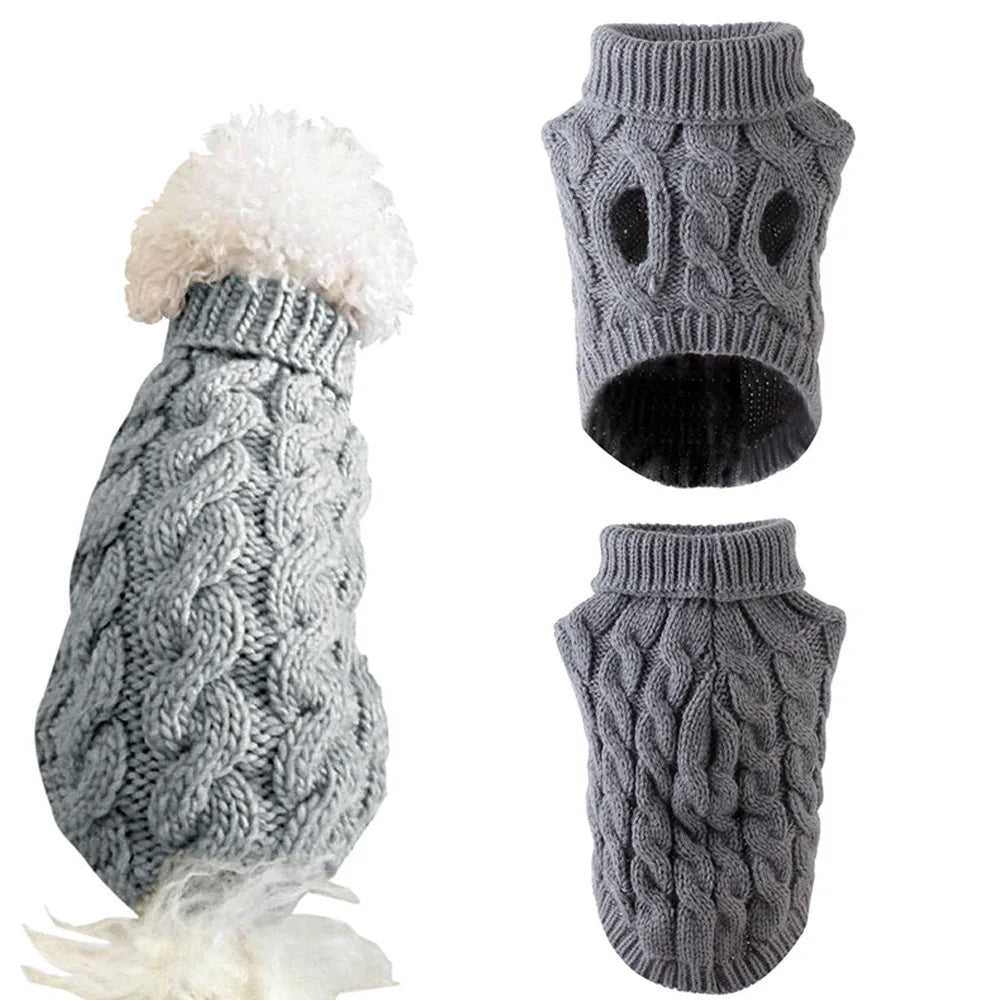 Pet Winter Sweater - Cozy Knitted Dog Clothes