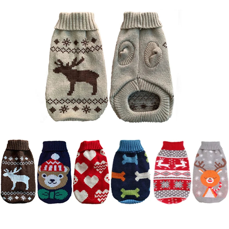 Warm Knitted Dog Sweater for Small & Medium Pets