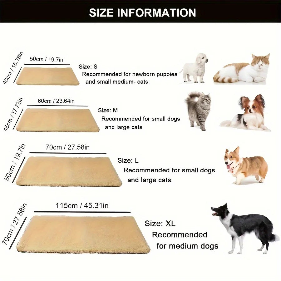 Self-Warming Pet Blanket Mat for Cats & Dogs