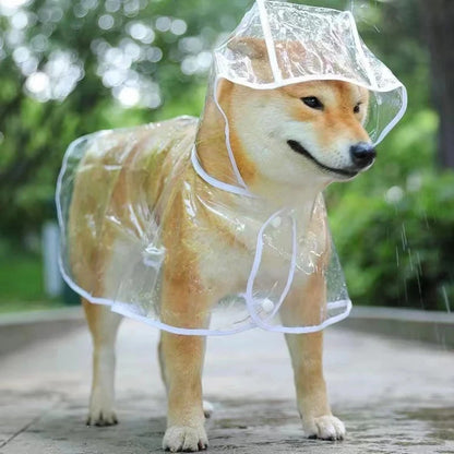 Pet Dog Transparent Raincoat  Waterproof Jacket