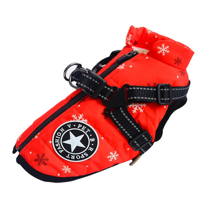 Waterproof Winter Dog Jacket with Harness