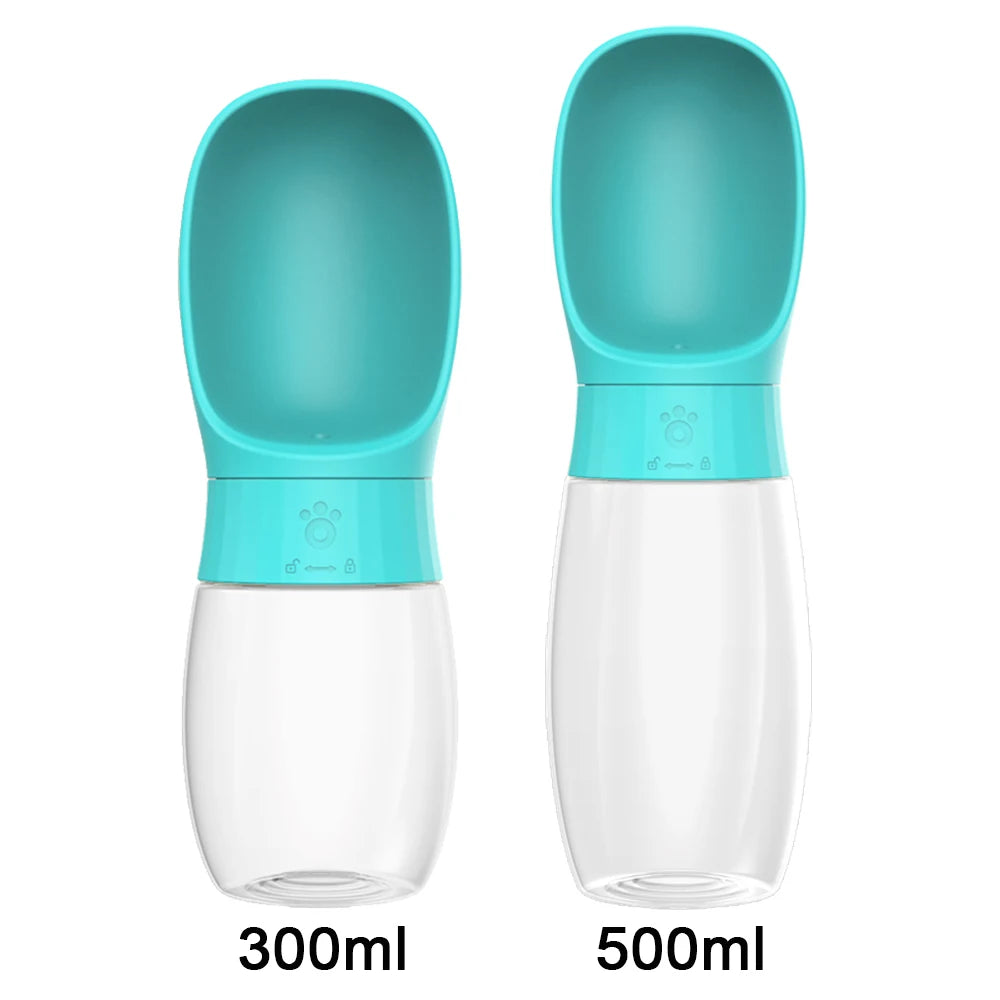 Portable Dog & Cat Water Bottle with Travel Bowl – 300ml / 500ml for Hiking & Travel