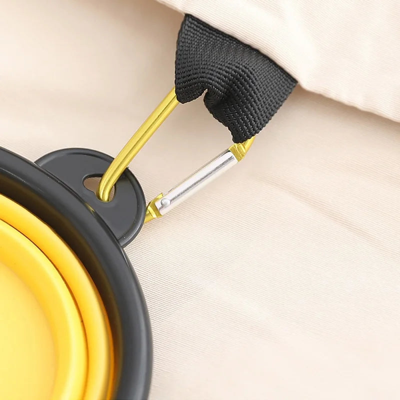 Portable Folding 350ml Pet Bowl with Keychain