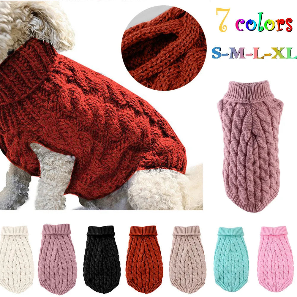 Pet Winter Sweater - Cozy Knitted Dog Clothes