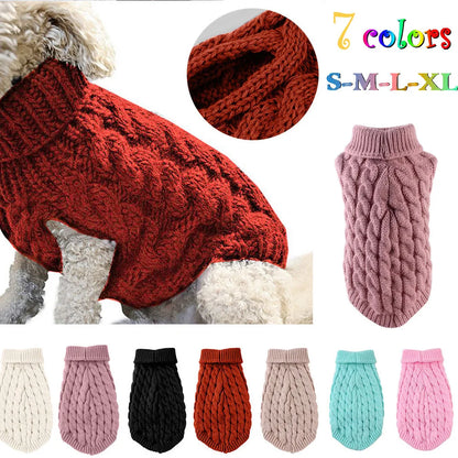Pet Winter Sweater - Cozy Knitted Dog Clothes